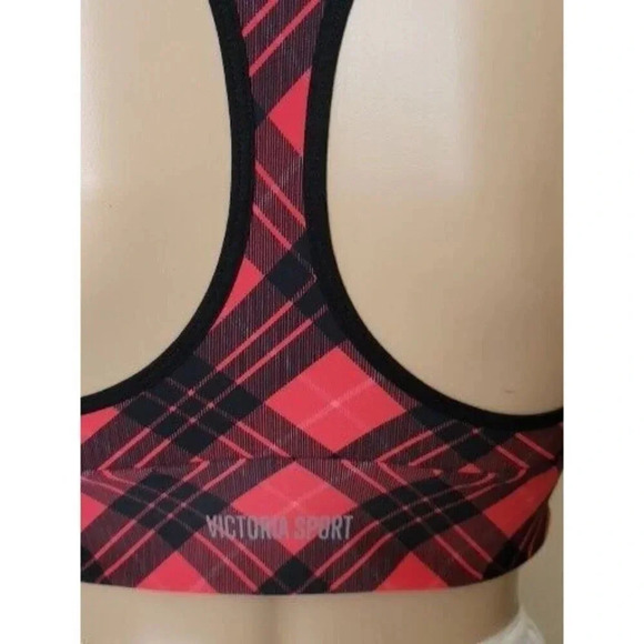Victoria's Secret Sports Bra Red Gold Spell Out Racerback Size Medium - Picture 5 of 7